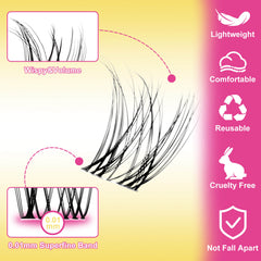Eyelash extension with features highlighted on a gradient background