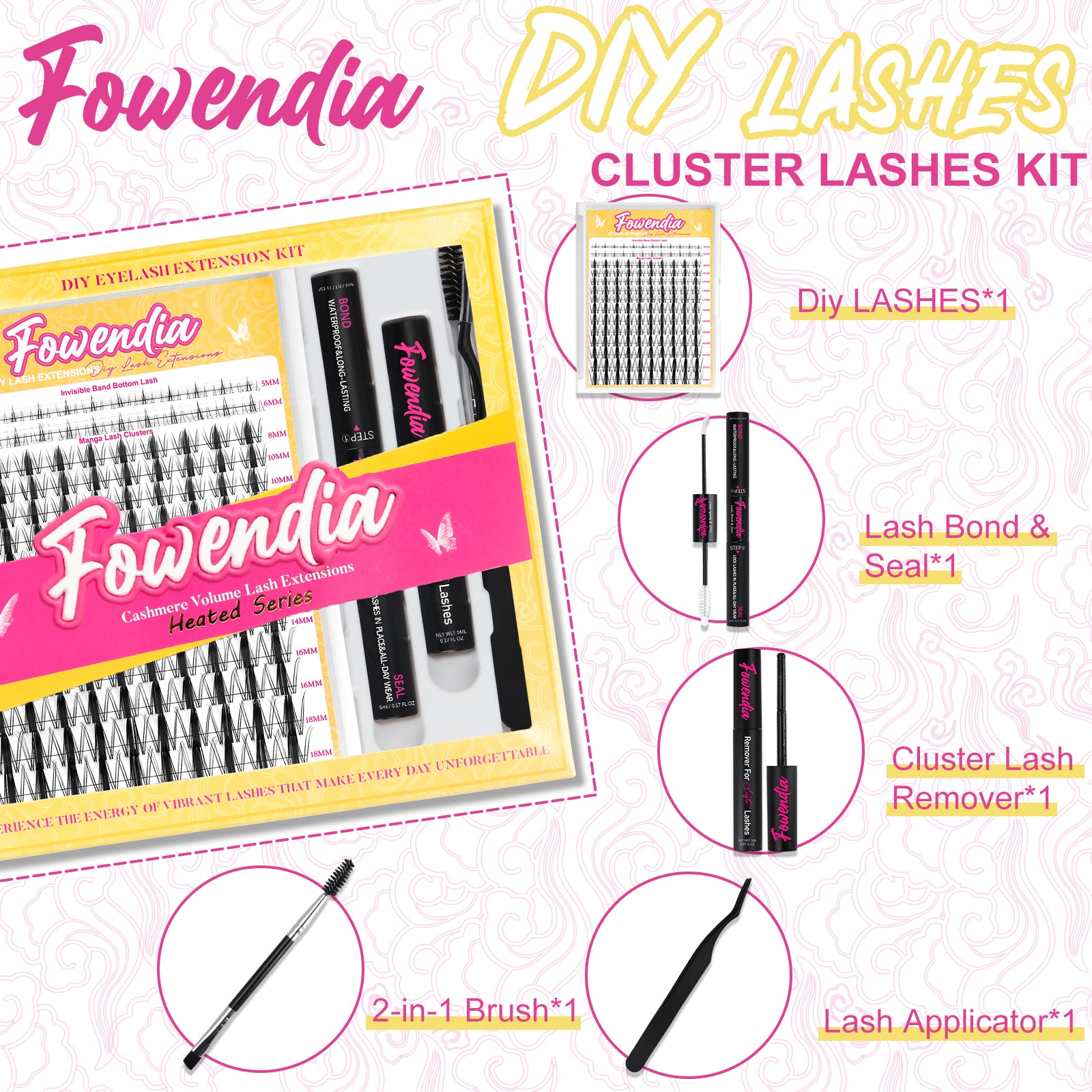 Fowendia™ Signature Manga Style Cluster Lashes Kit - Fowendia