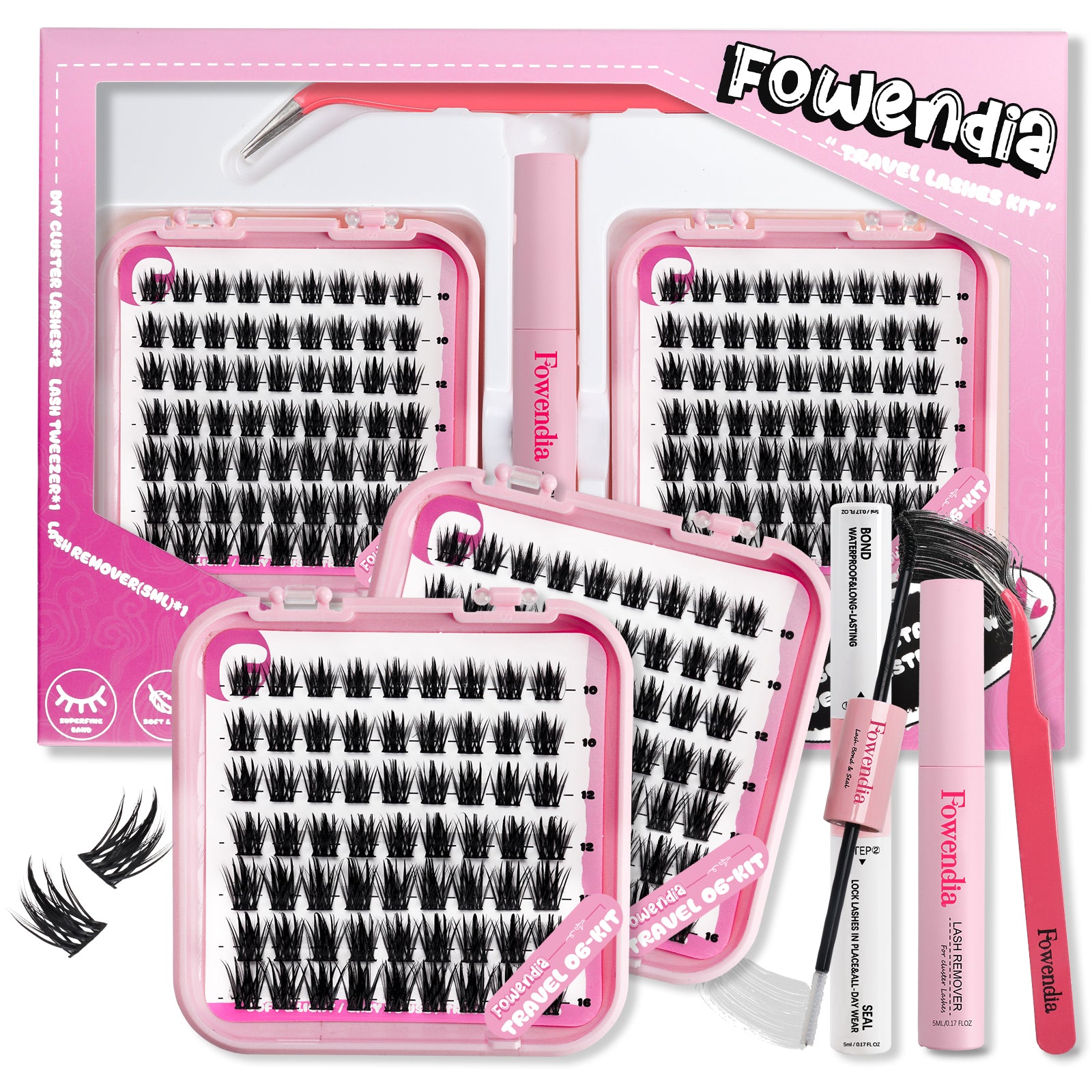 Fowendia™ Cluster Lashes Reiseset