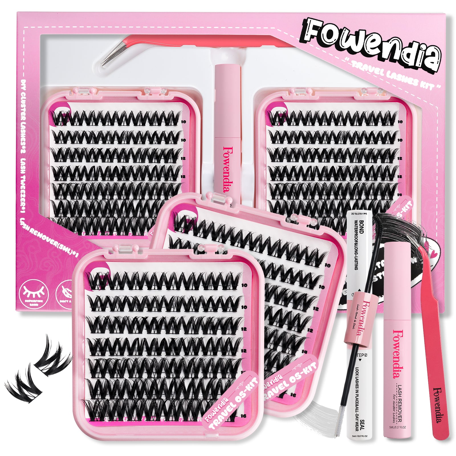 Fowendia™ Cluster Lashes Reiseset