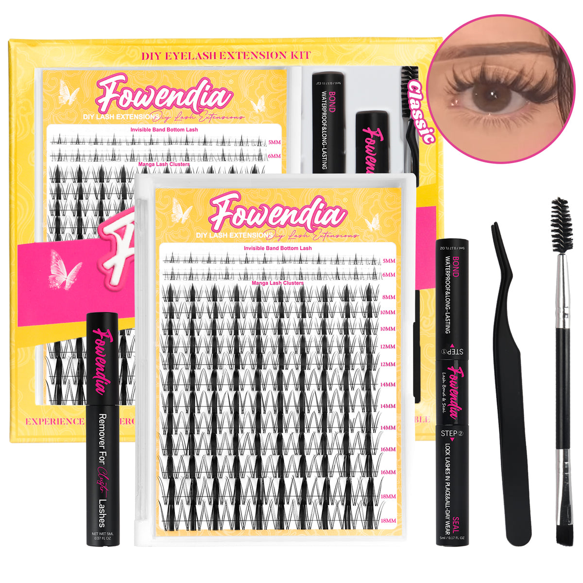 Fowendia™ Signature Manga Style Cluster Lashes Kit - Fowendia