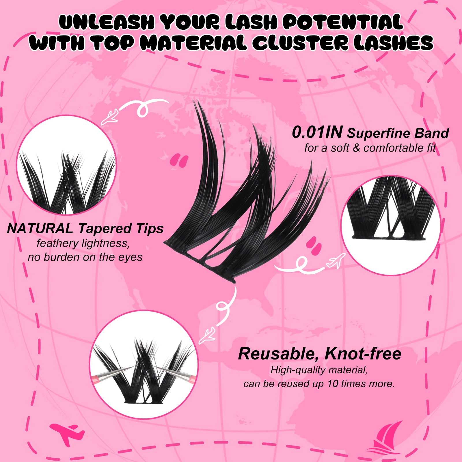 Fowendia™ Cluster Lashes Reiseset