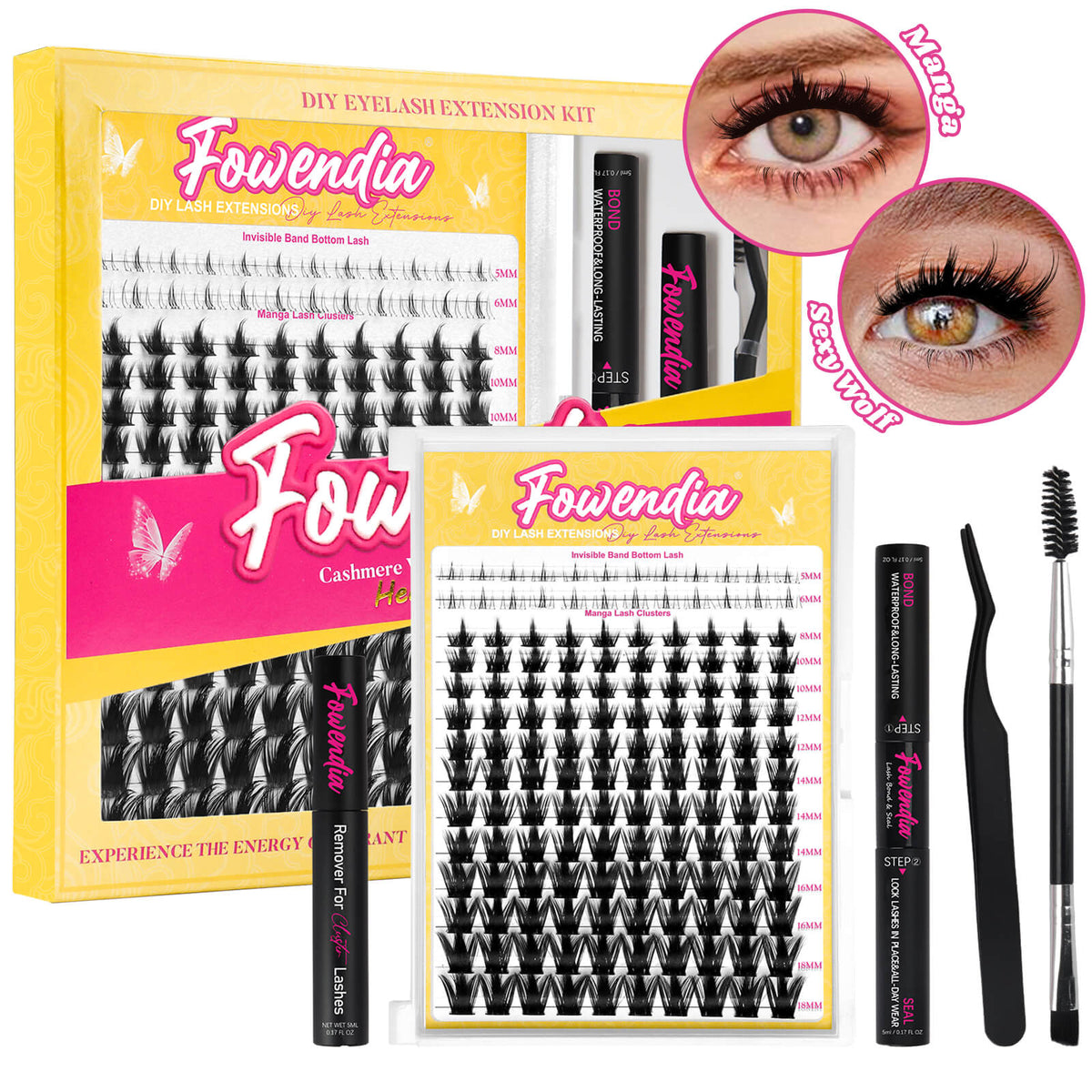 Fowendia Manga Style Cluster Lashes Kit - California Sunset