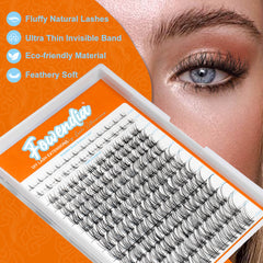 Fowendia's First Met DIY eyelash extensions kit features fluffly natural, eco-friendly, and feathery soft lashes with an ultra-thin invisible band.