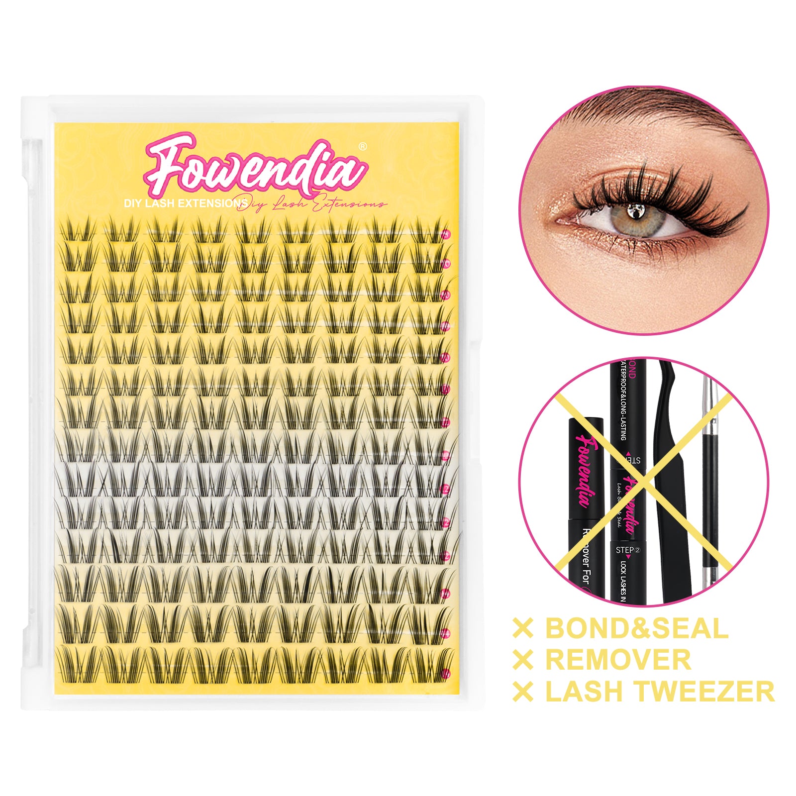 Kit de pestañas postizas con forma de orejas de gato de Fowendia™