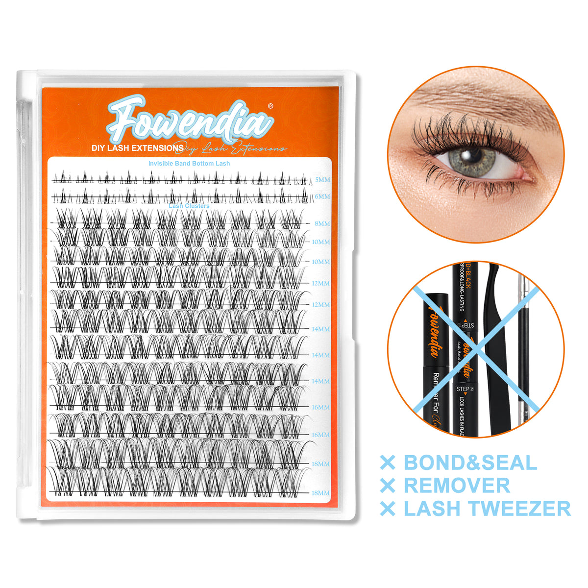 Fowendia™ Natural Style Cluster Lashes Kit - Fowendia