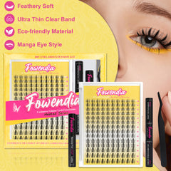 Fowendia™ Signature Manga Style Cluster Lashes Kit - Kurz