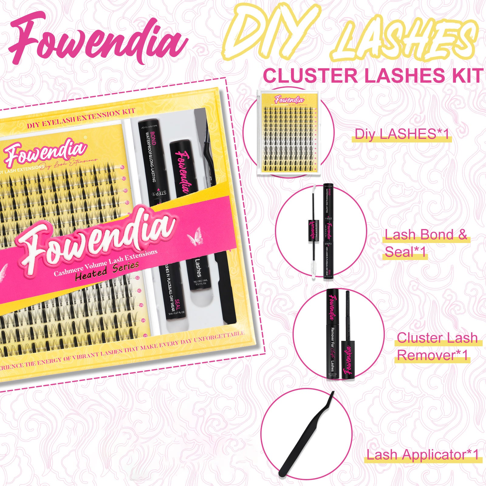 Fowendia™ Signature Manga Style Cluster Lashes Kit - Kurz